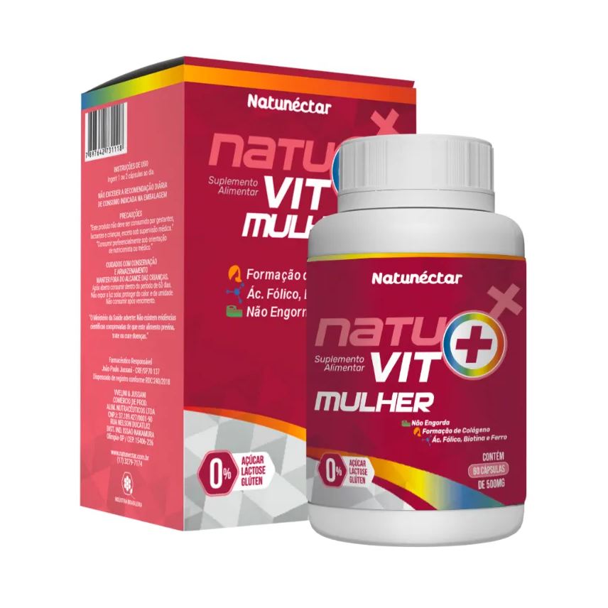 Natunéctar Natuvit Mulher Suplemento Vitaminas Para Mulher 60 Capsulas