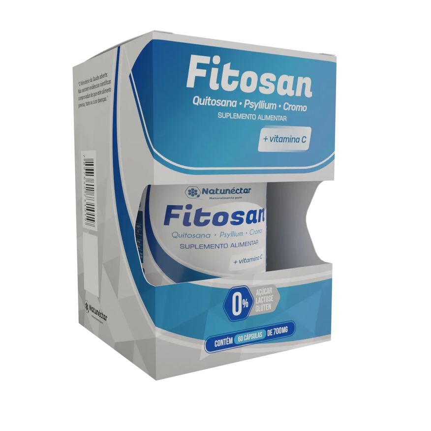 Natunéctar Fitosan - Quitosana Psyllium Cromo + Vitamina C 500mg