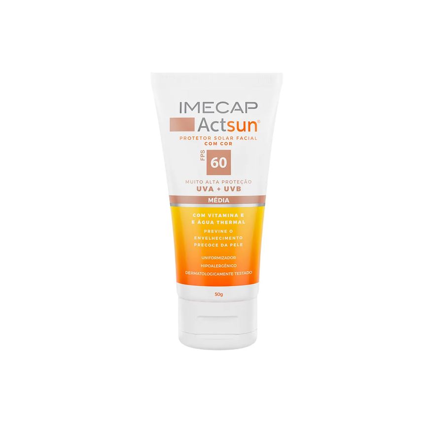 Imecap Protetor Solar Facial Actsun FPS 60 Médio 50g
