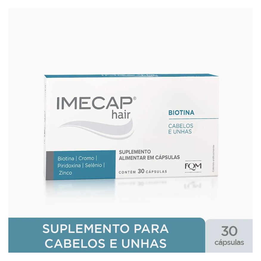 Alimentar Suplemento Imecap Hair Cabelos e Unhas 30 cápsulas