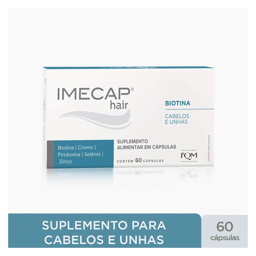 Alimentar Suplemento Imecap Hair Cabelos e Unhas 60 Cápsulas
