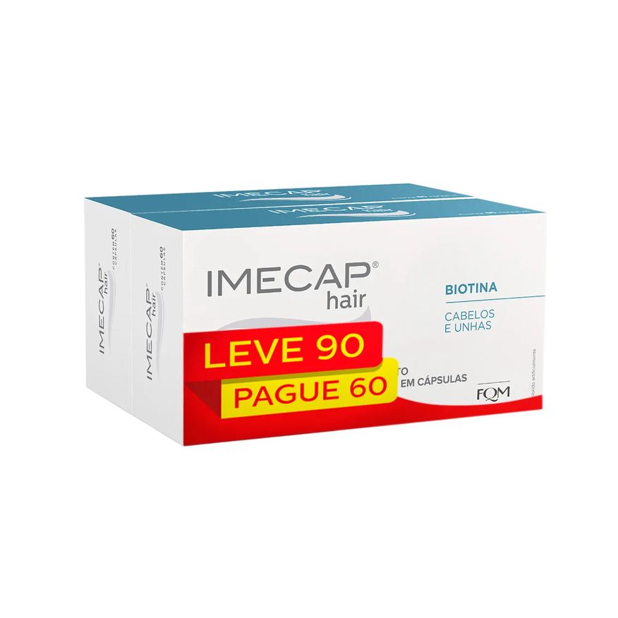 Alimentar Suplemento Imecap Hair Leve 90 Pague 60 cápsulas