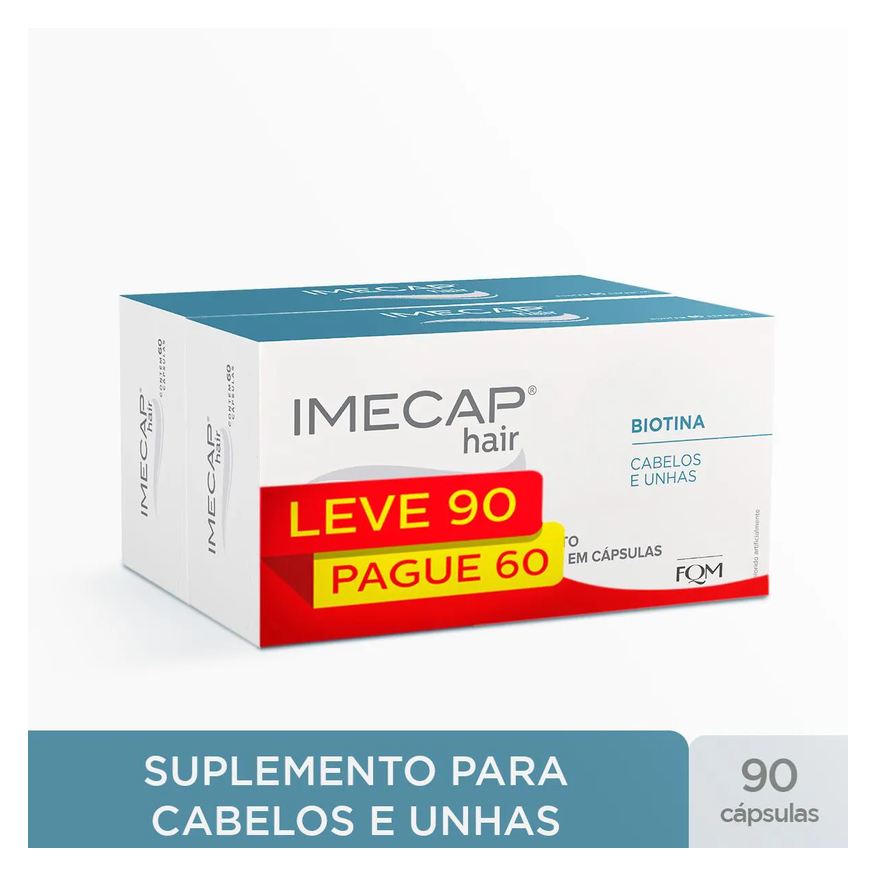 Alimentar Suplemento Imecap Hair Leve 90 Pague 60 cápsulas