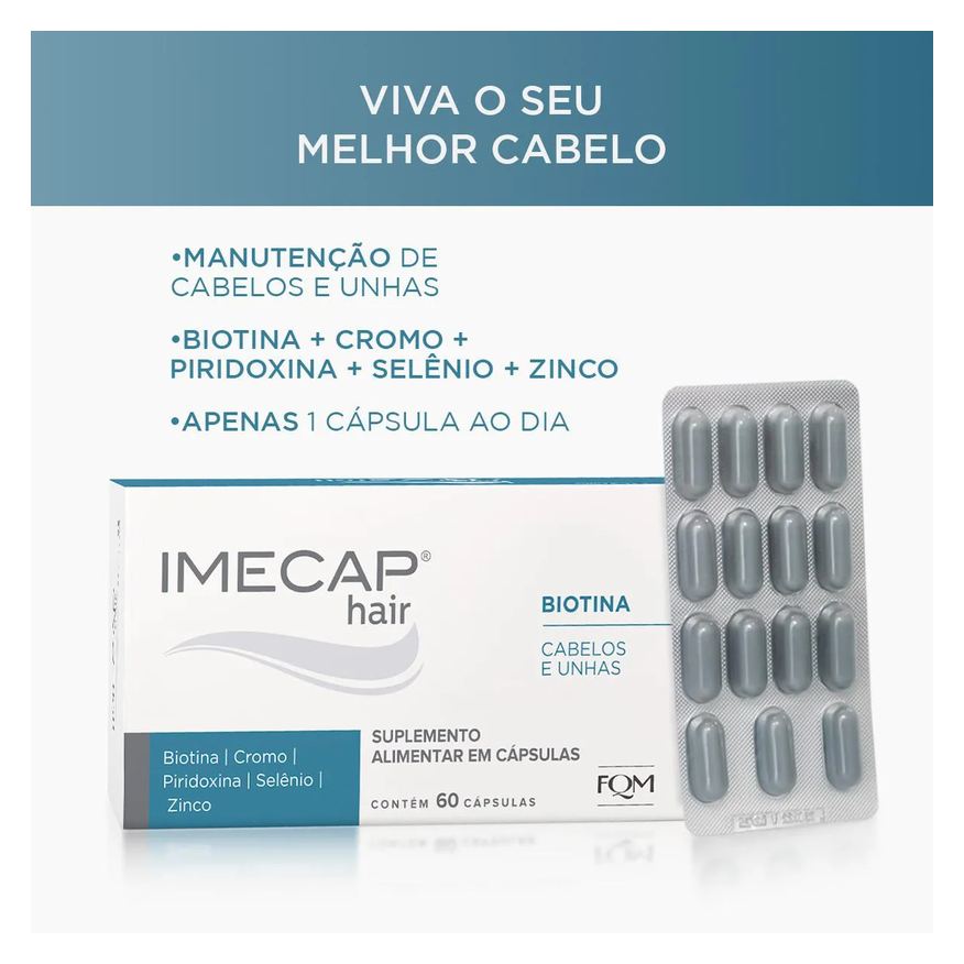 Alimentar Suplemento Imecap Hair Leve 90 Pague 60 cápsulas