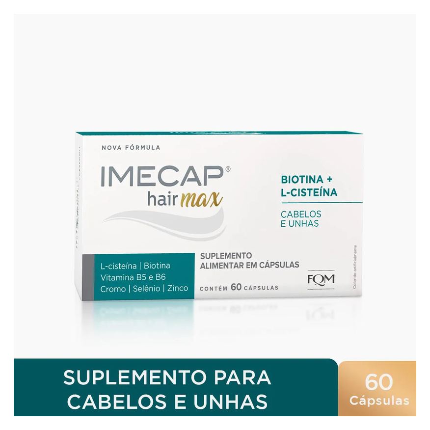 Vitamínico Suplemento Imecap Hair Max Cabelos e Unhas - 60 Cápsulas