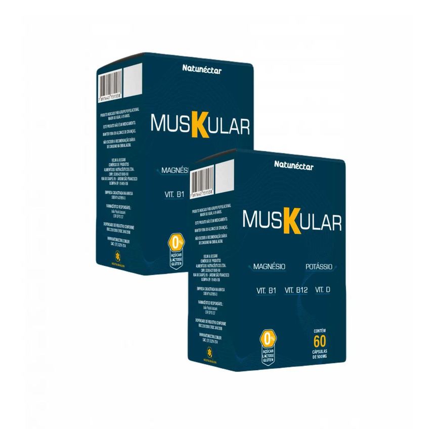 Natunéctar 2x Muskular - Potássio+ Magnésio+ Vit D B1 e B12