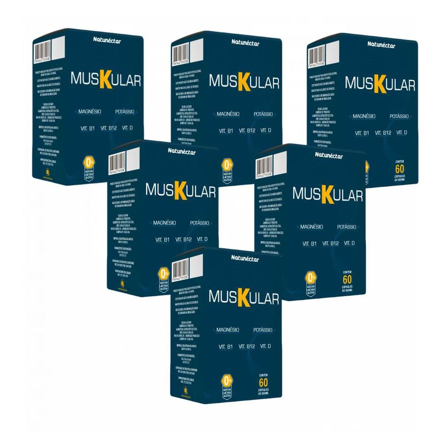 Natunéctar 6x Muskular - Potássio+ Magnésio+ Vit D B1 e B12