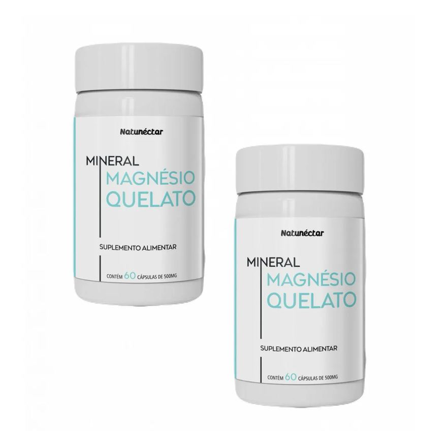 Natunéctar 2x Magnésio Quelato Puro Suplemento 60 Cápsulas