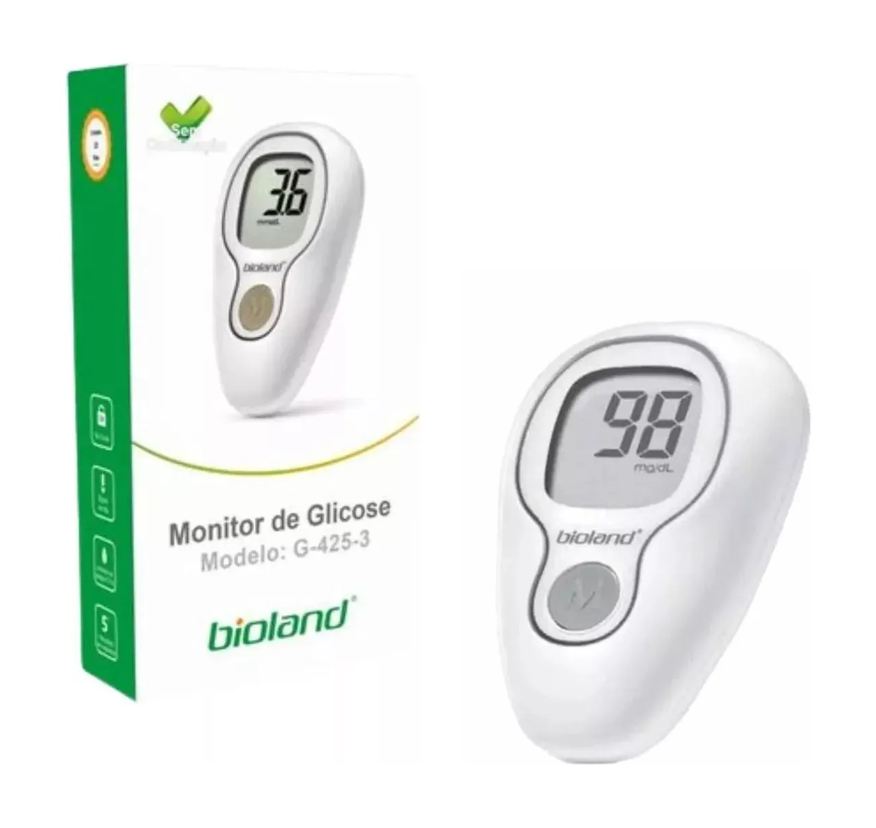 Bioland Glicosimetro Aparelho de Medir Glicose Glicemia No Sangue