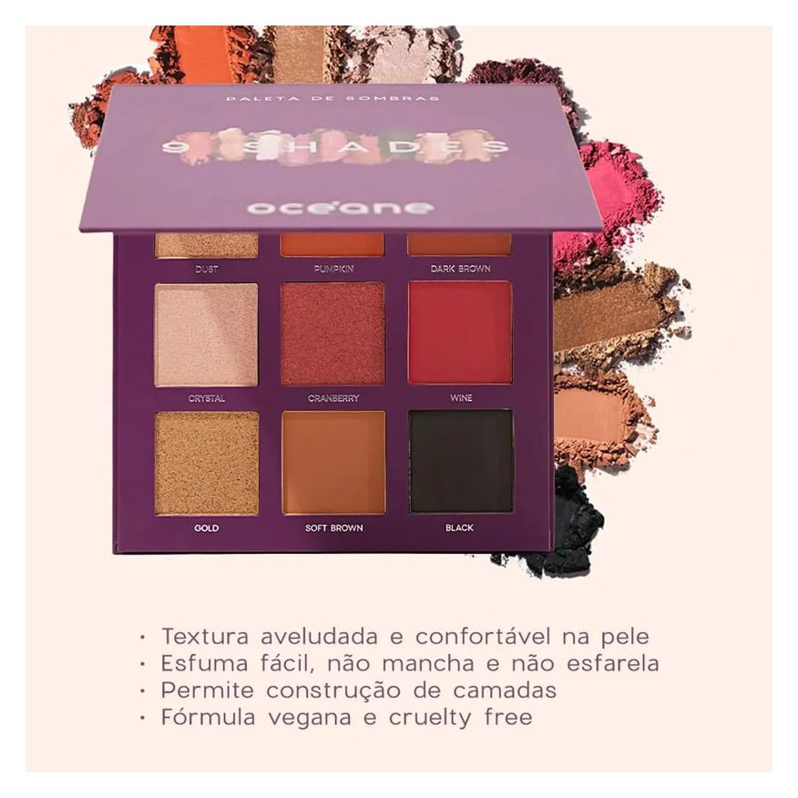 Purple Océane 9 Shades - Paleta de Sombras 25g