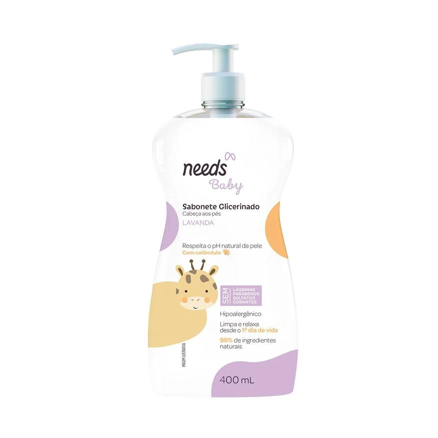 Needs Sabonete Líquido Glicerinado Baby Lavanda 400ml