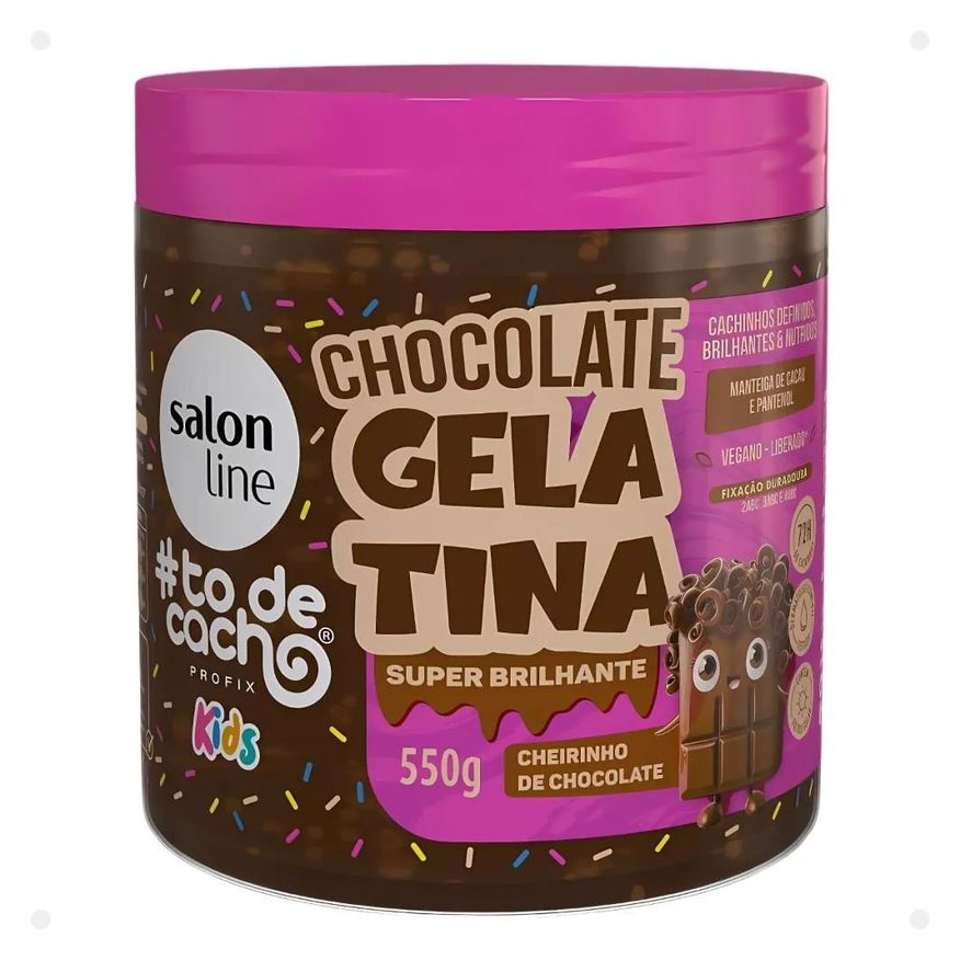 Salon Line Gelatina Super Brilhantes Kids #todecacho Chocolate 550g
