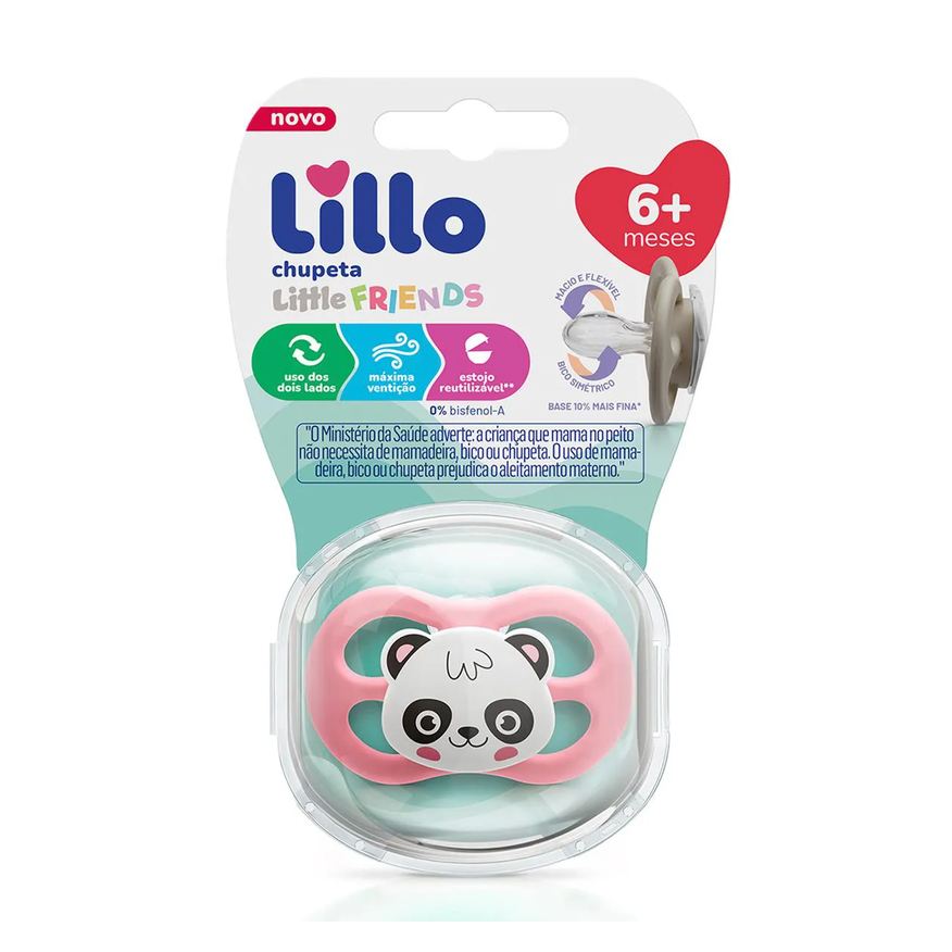 Lillo Chupeta Little Friends 6+ Meses Panda - 1 unidade