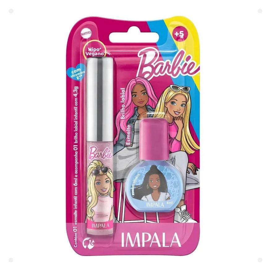 Impala Kit Barbie:1 Esmalte e 1 Brilho Labial