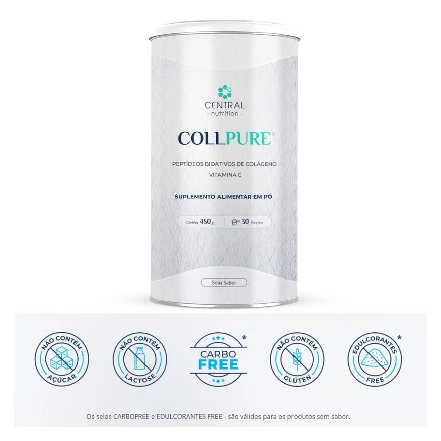 Central Nutrition Collpure Colageno 450g sem Sabor
