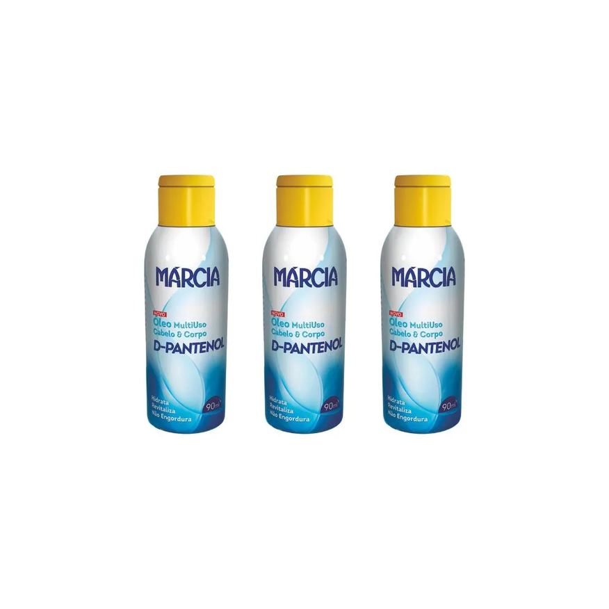 Márcia Oleo Cabelo e Corpo Marcia 90ml D - Pantenol - Kit C / 3un