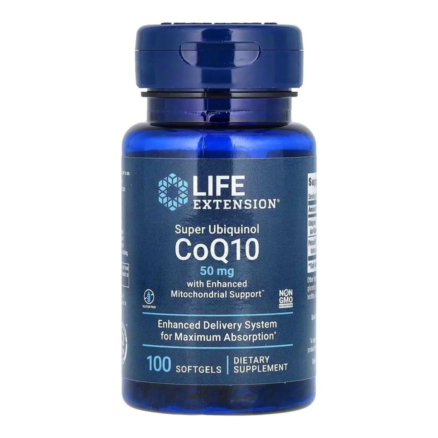 Life Extension Super Ubiquinol Coq10 com Suporte Mitocondrial 100 Softgels