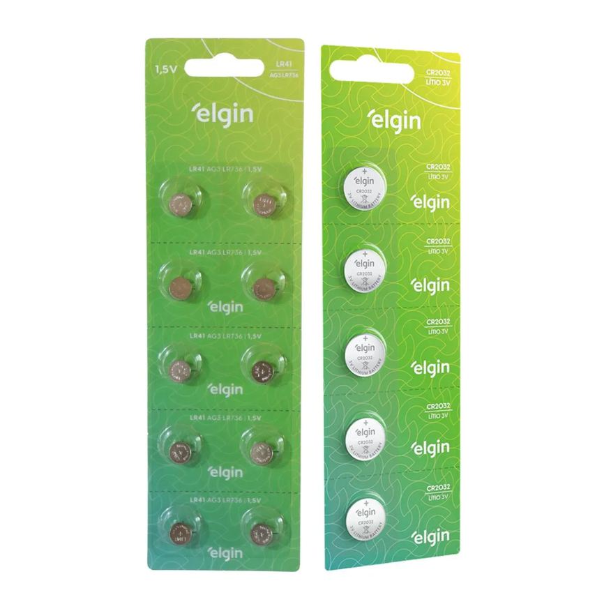 Kit 5 Baterias Pilha Cr2032 10 Baterias Pilhas Lr41 Elgin