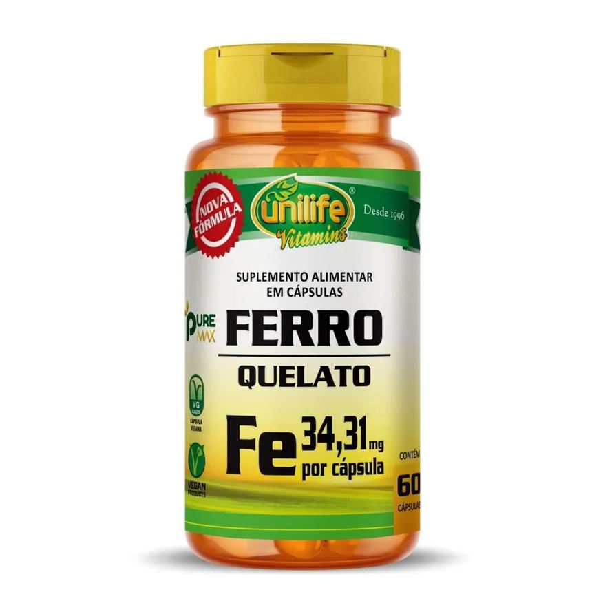 Unilife Ferro Quelato 60 cápsulas 500mg