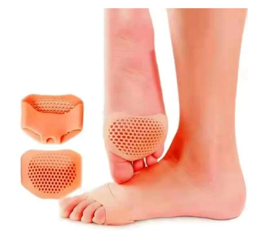 Par Kit Meia Palmilha Ortopédica Protetor para Os Pés Almofada Silicone Gel Tiptoe