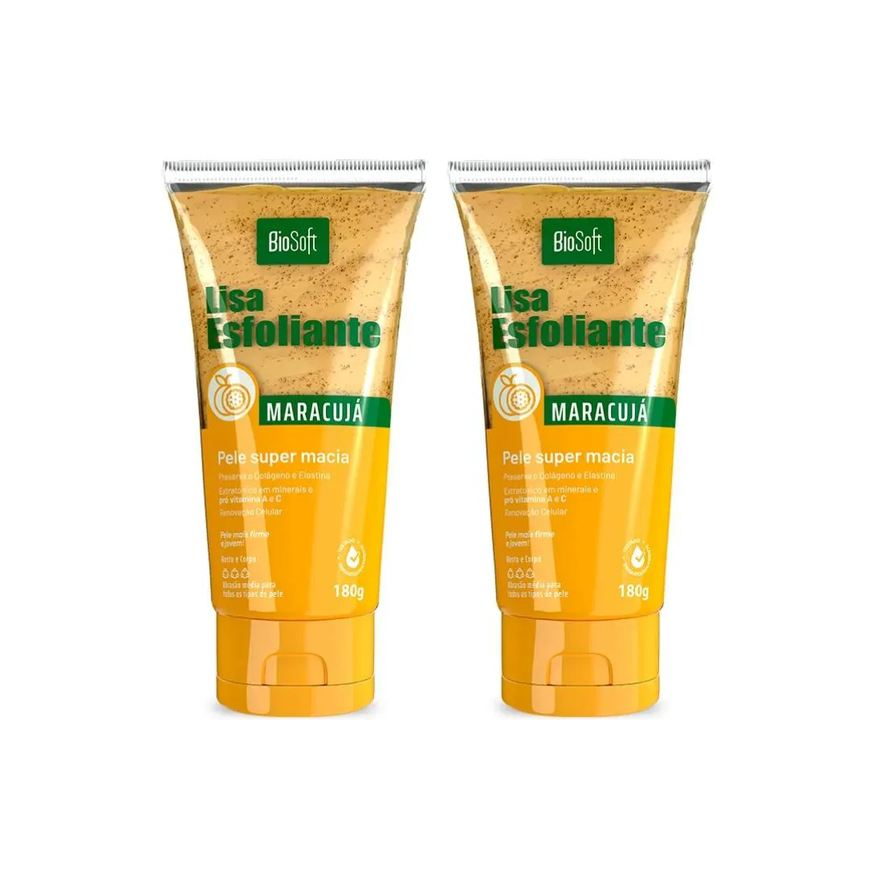 Soft Hair Creme Esfoliante Biosoft 180g Maracuja - Kit C / 2un