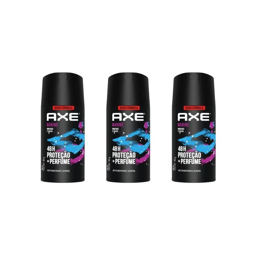 Axe Desodorante Aerossol 150ml Marine - Kit C / 3un
