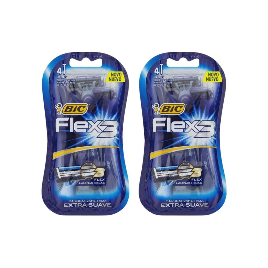 Bic Aparelho de Barbear Flex 3 com 4un - Kit C / 2un