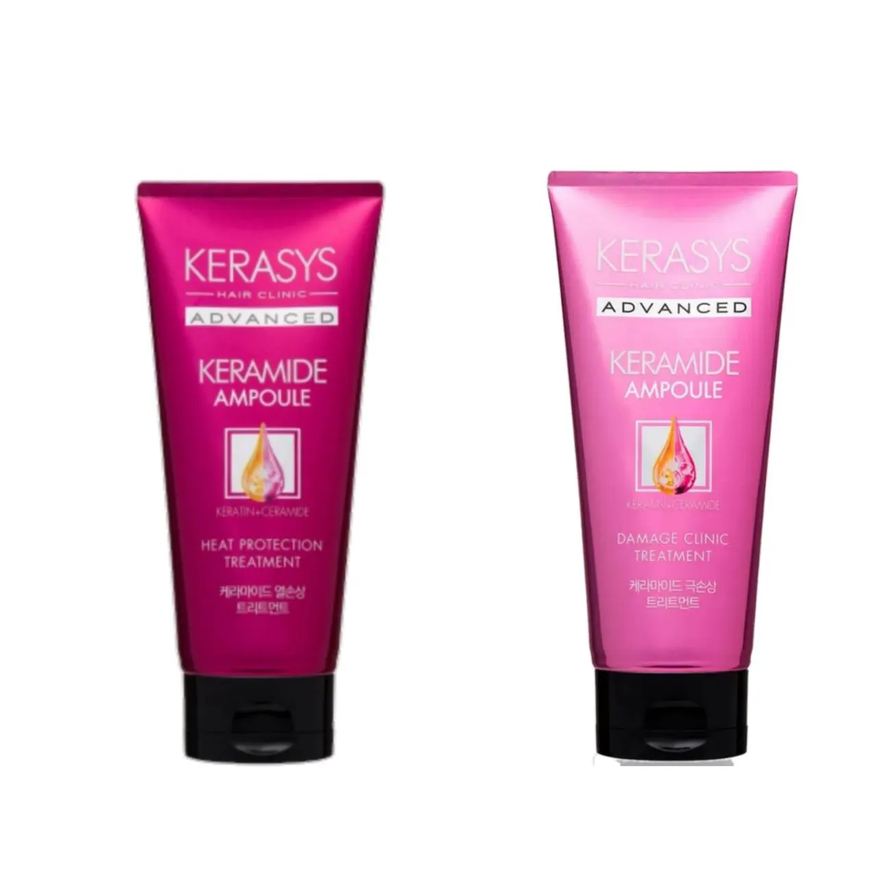 Kerasys Kit Máscaras Keramide Ampoule Heat 200ml + Damage Clinic 200ml