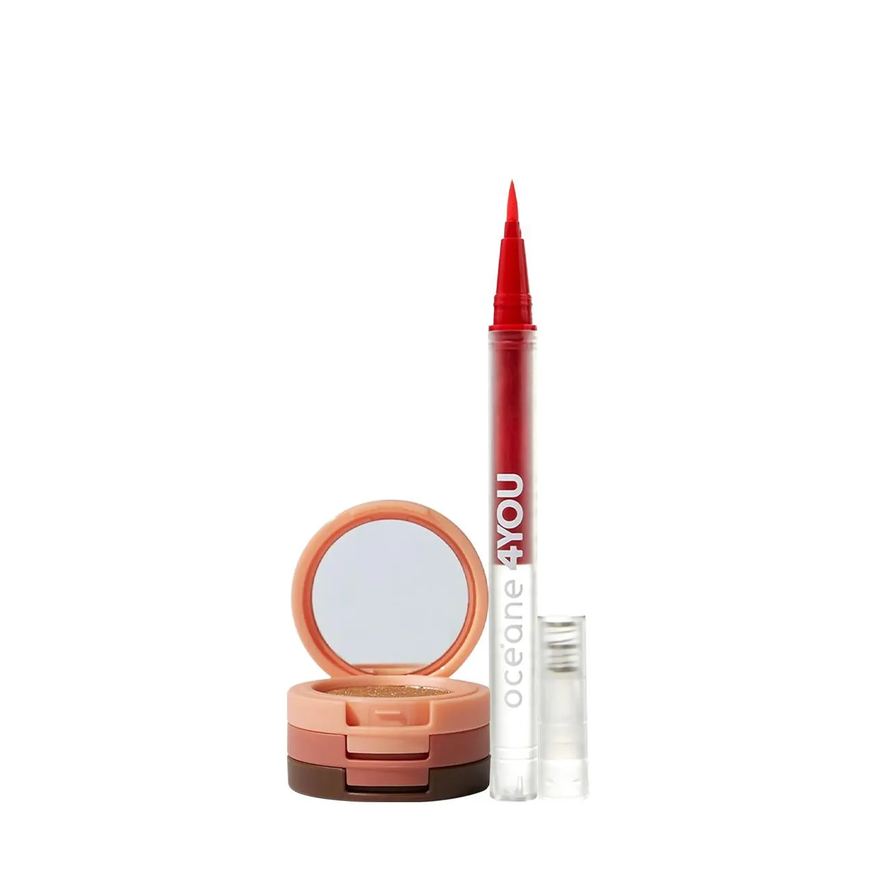 Océane Kit 4you Sombra Rose Sparkle Caneta Delineadora Color Neon Orange (2 Produtos)