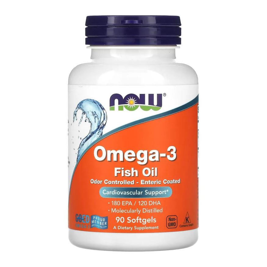 Now Foods Omega-3 Revestimento Enterico 90 Softgels