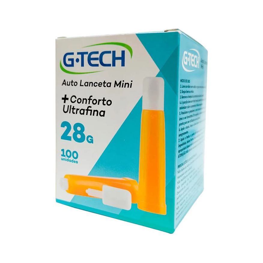 G-tech Auto Lanceta Dispositivo de Segurança 28g 100uni Cor Amarelo