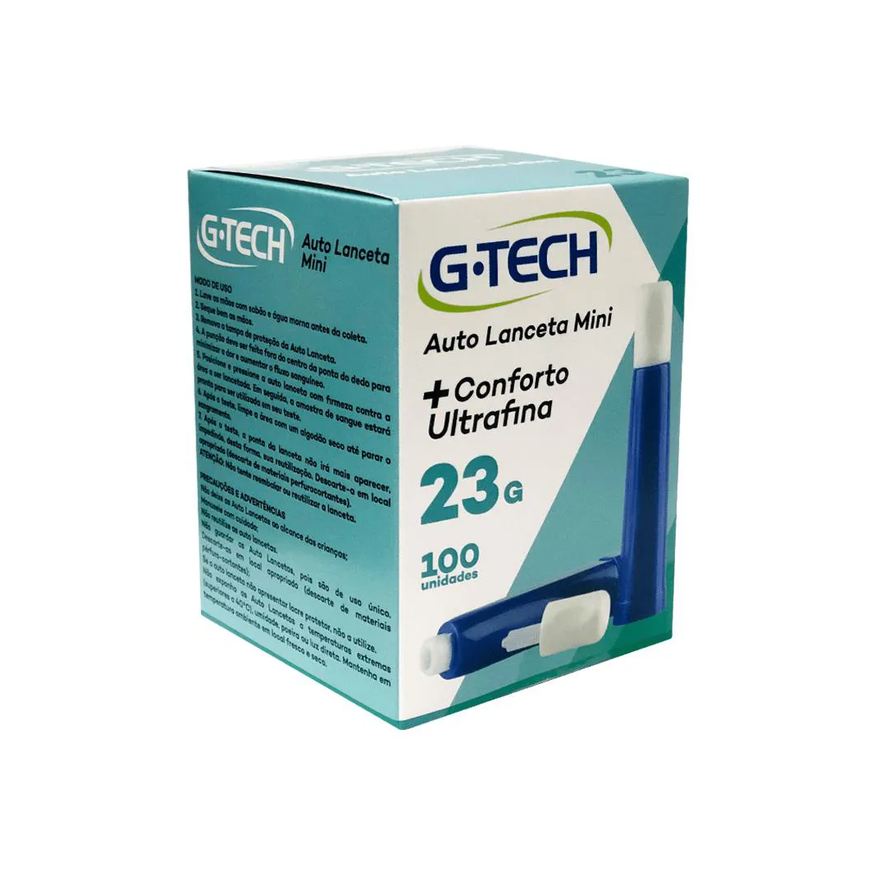 G-tech Auto Lanceta Mini 23g com 100 unidades