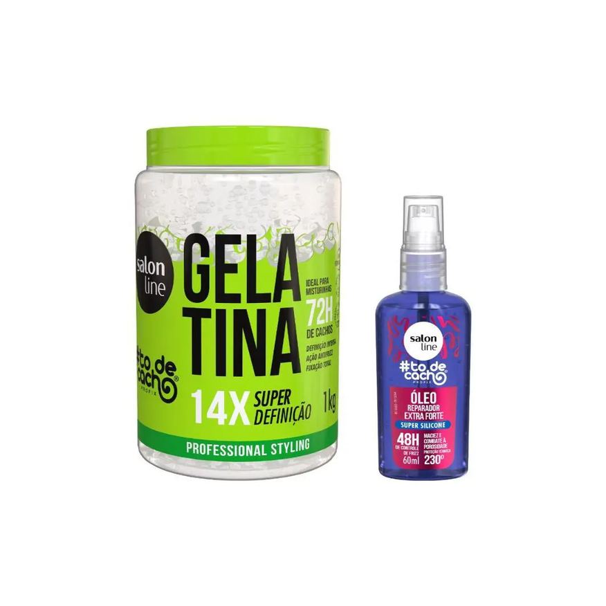 Salon Line Kit Gelatina #todecacho Super Definição + Óleo Reparação Extra Forte #todecacho
