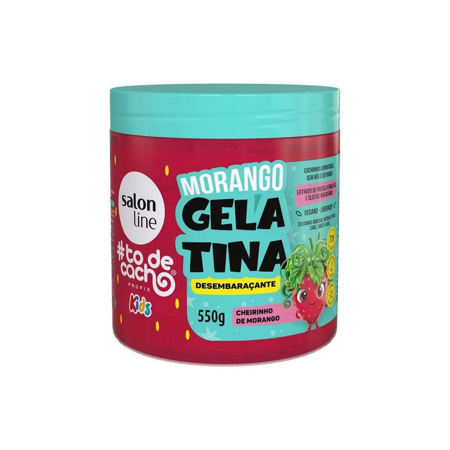 Salon Line Gelatina Morango #todecacho Kids Desembaraçante 550g