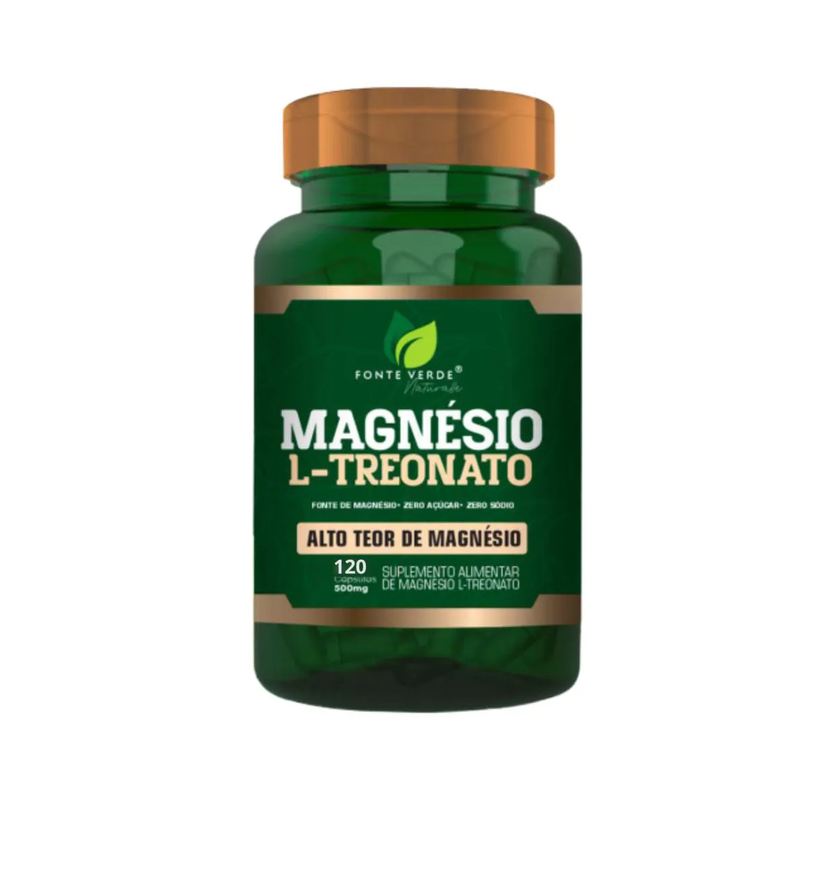 Fonte Verde Naturalle Suplemento Magnésio L - Treonato Encapsulado em Pó 500mg 120 Capsulas