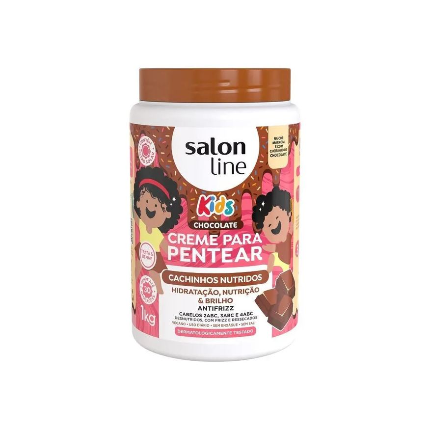 Salon Line Creme para Pentear Chocolate Kids Cachinhos Nutridos 1kg