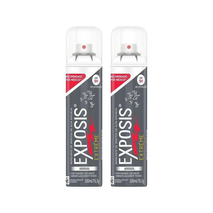 Kit 2 Repelente Aerossol Exposis Extrême 100ml