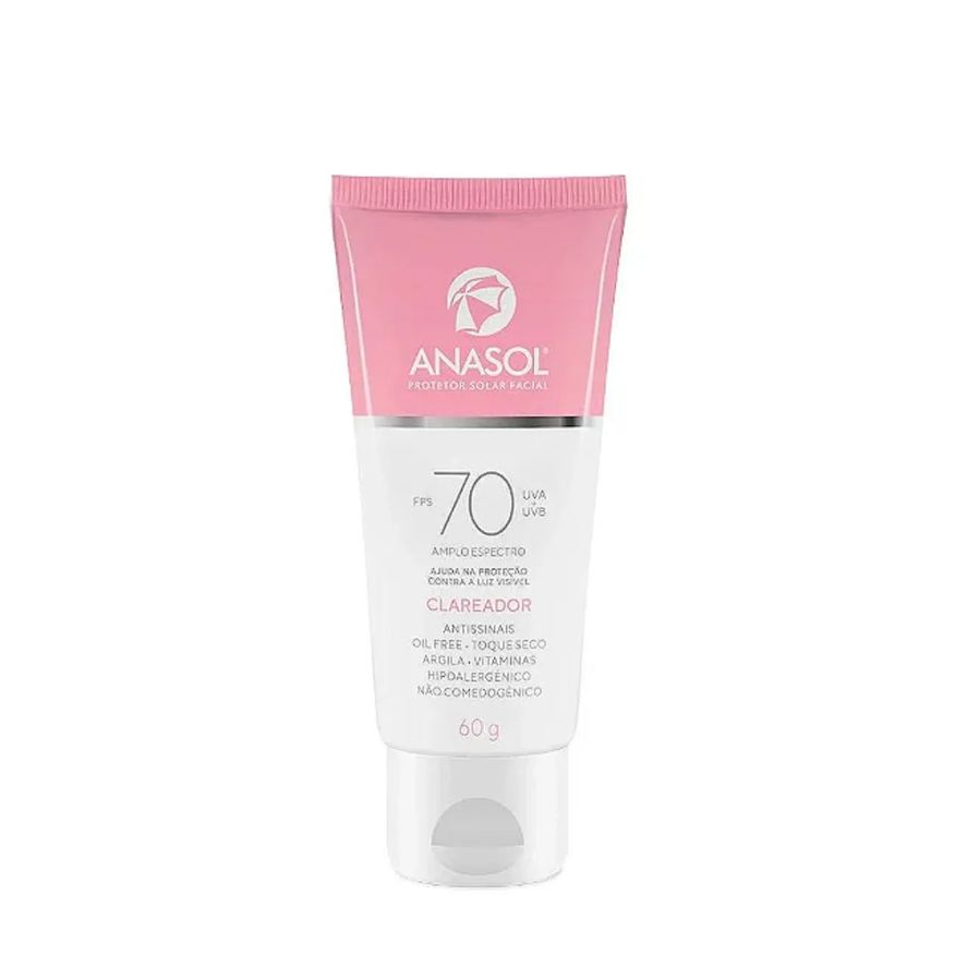 Anasol Protetor Solar Facial Fps 70 Clareador 60g