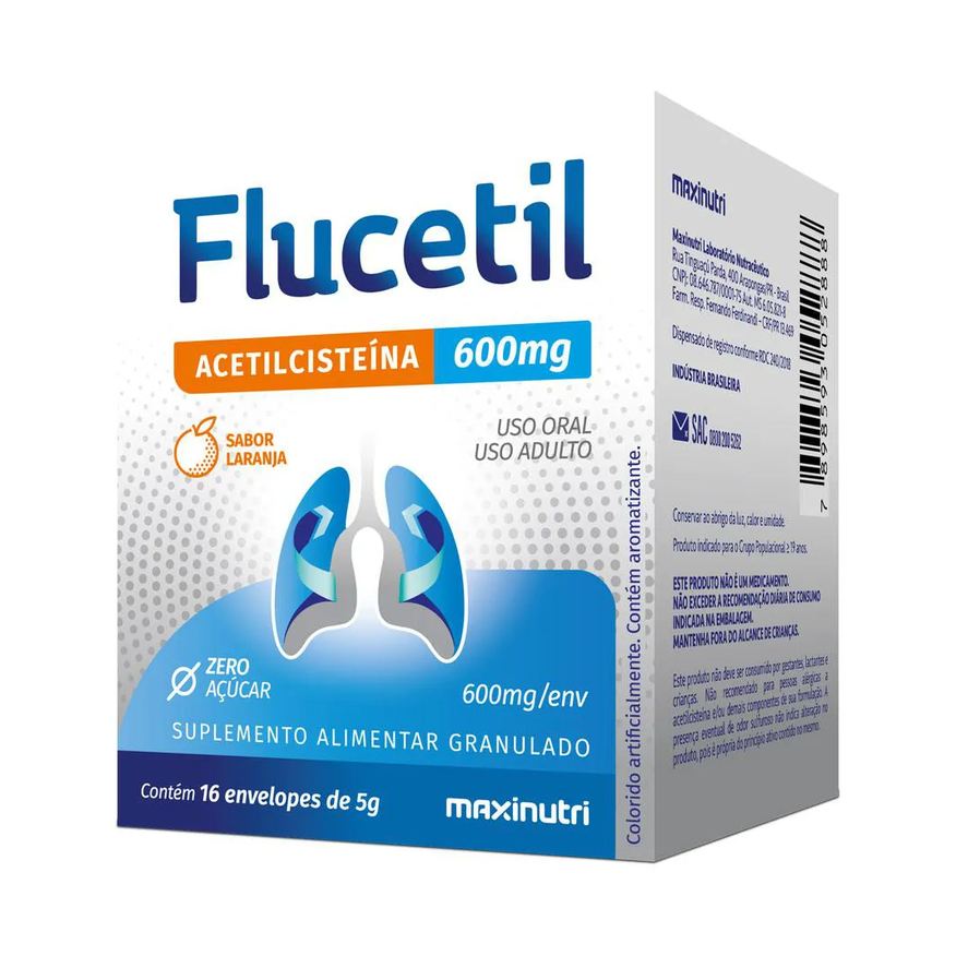 Maxinutri Flucetil Suplemento Alimentar Granulado Sabor Laranja 16x5g