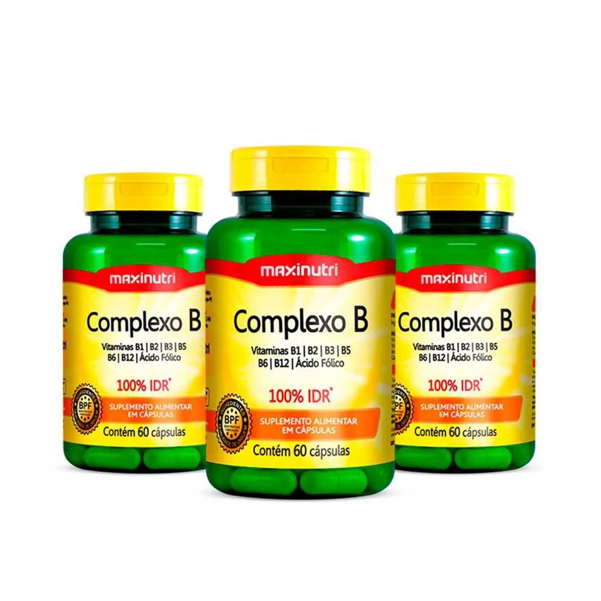 MAXINUTRI KIT 3 SUPLEMENTO POLIVITAMíNICO COMPLEXO B 60 Cápsulas