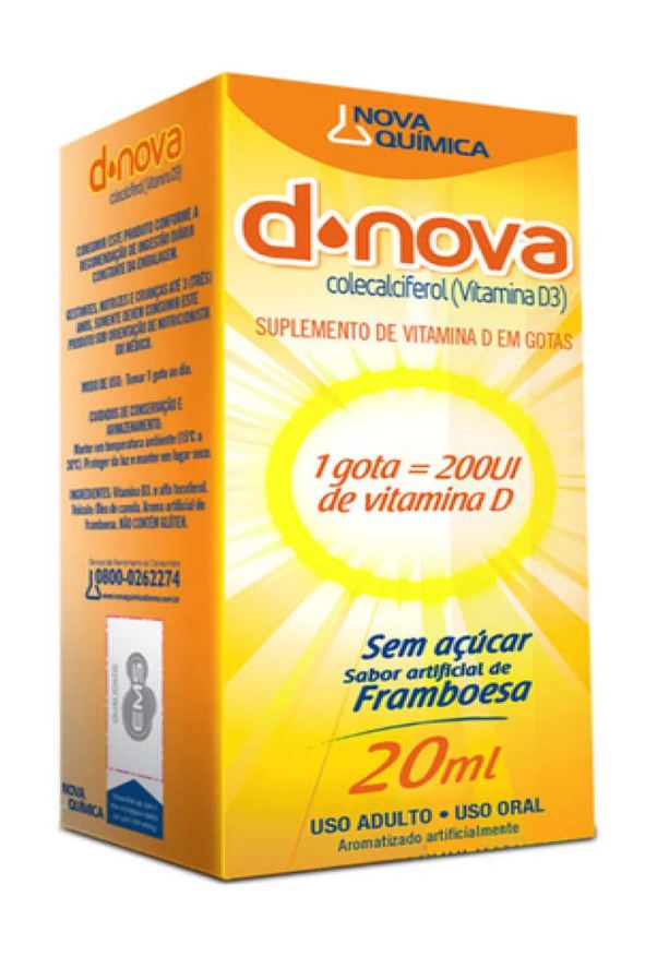 Multilab D - Nova Vitamina D3 Gotas 200ui 20ml Framboesa