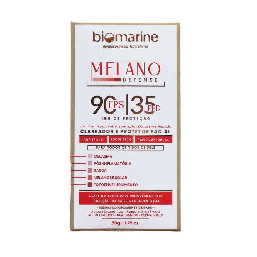 Biomarine Melano Defense Filtro Solar Clareador Fps 90 50g