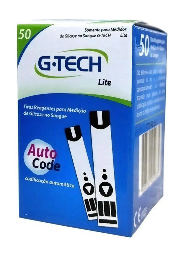 G-tech Tira Lite para Controle de Glicose No Sangue com 50 unidades