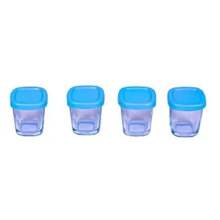 Clingo Pote Vidro para Leite Materno Azul - 4 unidades