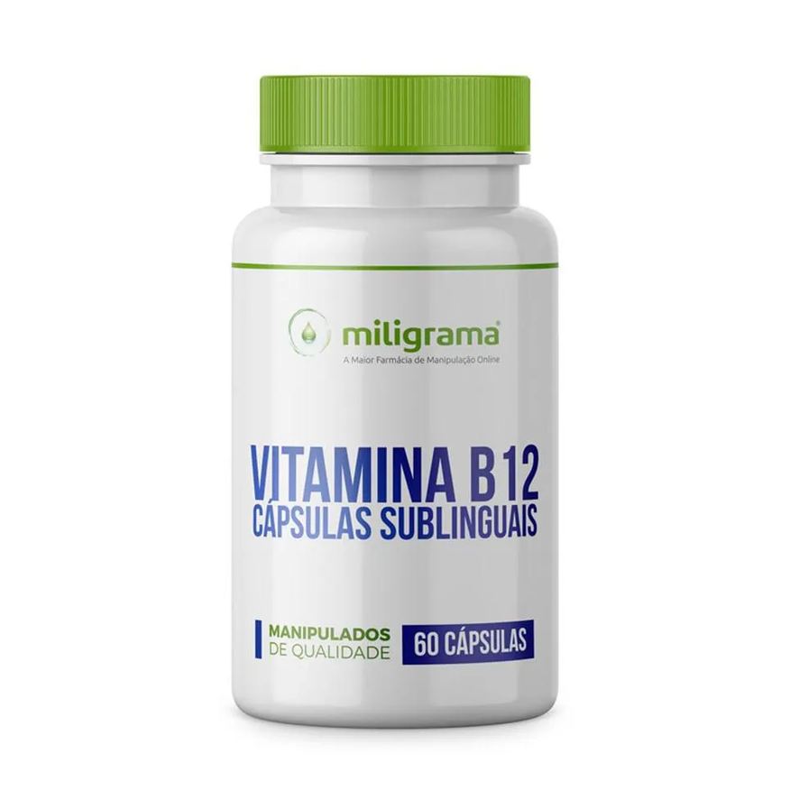 Miligrama Vitamina B12 (cianocobalamina) 100mcg 60 cápsulas Sublinguais