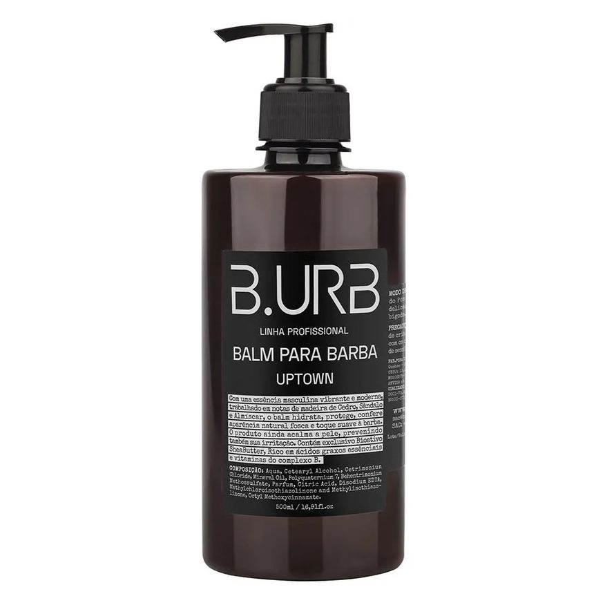 B.urb Balm para Barba Uptown 500ml Profissional Bancada Barbearia Barba Urbana