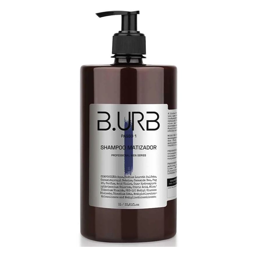 B.urb Shampoo Matizador 1 Litro Profissional Barbearia Barba Urbana