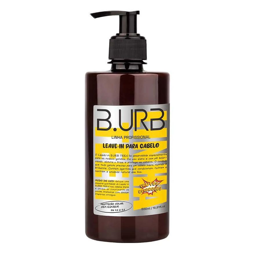 B.urb Leave-in para Cabelo Teen Profissional Frutas Amarelas 500ml Barba Urbana