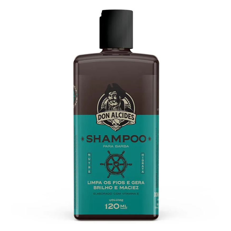 Don Alcides Shampoo para Barba Calico Jack Herbal, Refrescante e Ousado 120ml