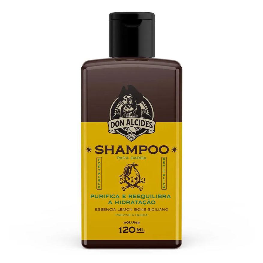 Don Alcides Shampoo para Barba Lemon Bone Siciliano Previne a Queda 120ml
